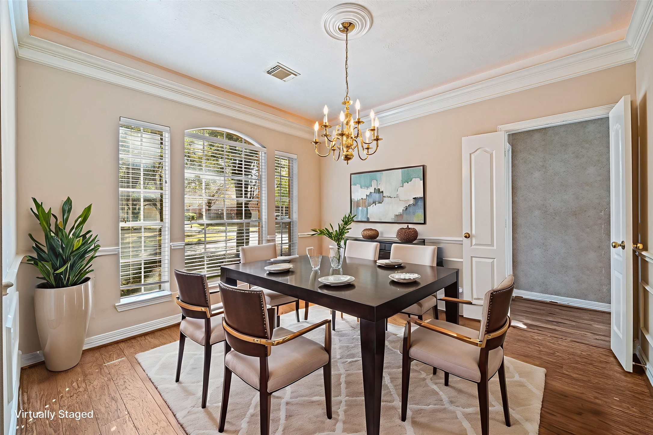 9306 Lochflora Drive Spring, TX 77379 - Photo 7 of 48 a dining room with furniture window and wooden floor