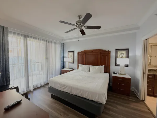 a bedroom with a bed and a closet