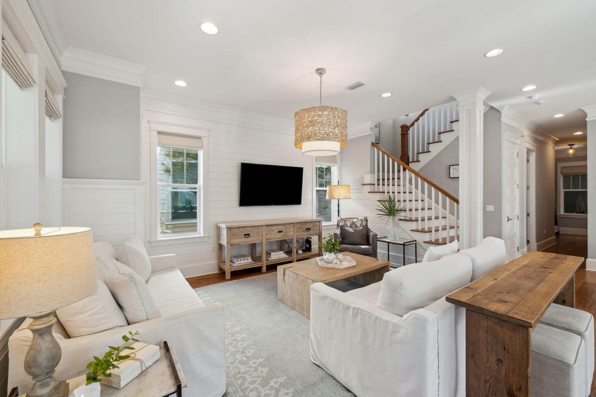 89 Clipper Street Inlet Beach, FL 32461 - Photo 9 of 72 a living room with furniture and a flat screen tv