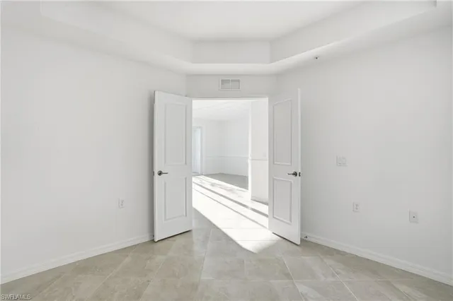 a view of a room with an empty space