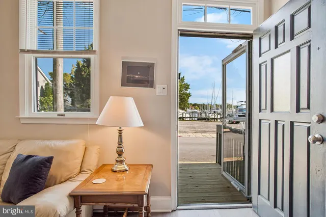 a view of a living room and a window
