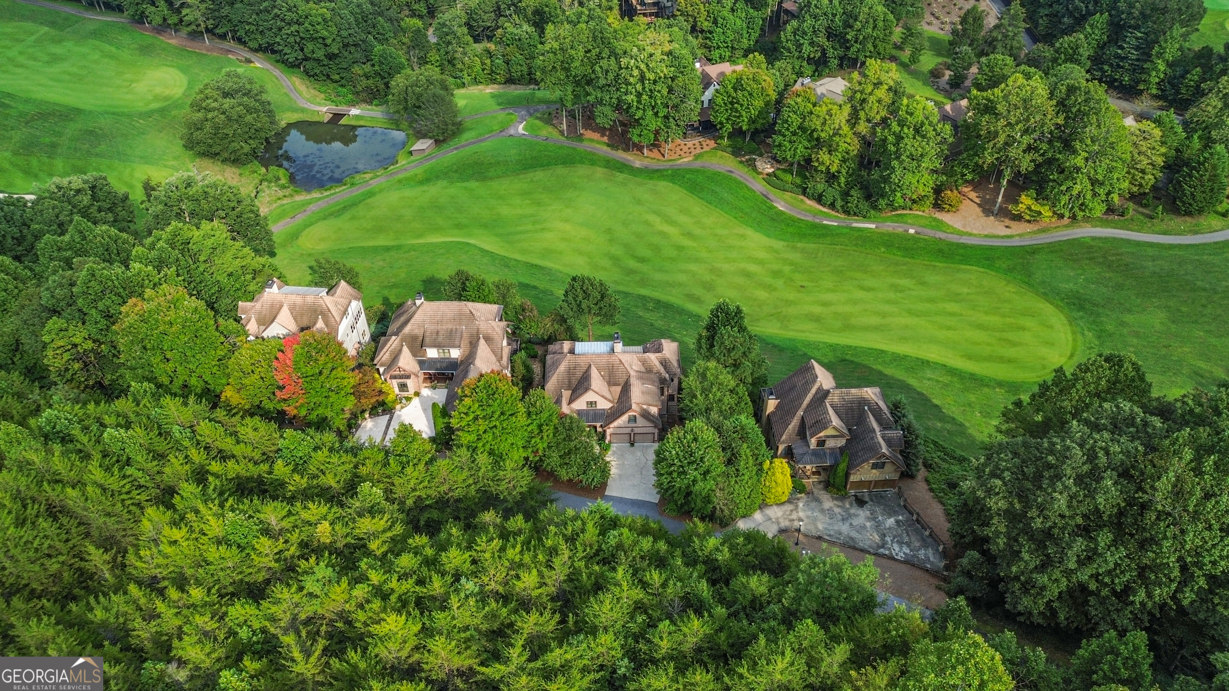 96 Fair View Drive Clayton, GA 30525 - Photo 57 of 66 an aerial view of a house with a yard basket ball court and outdoor seating