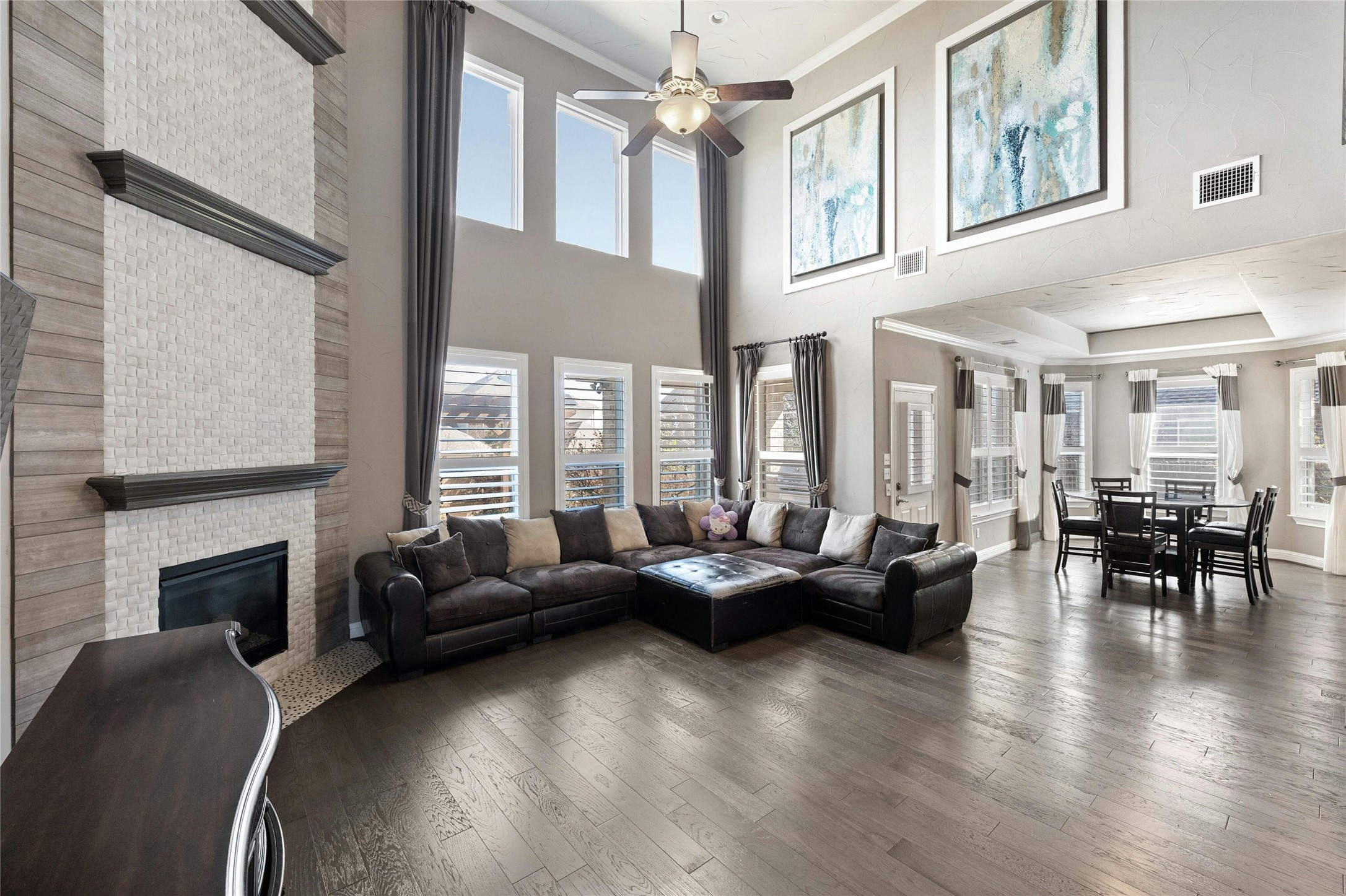 8501 High Summit Lane Austin, TX 78737 - Photo 3 of 38 a living room with fireplace furniture and a large window