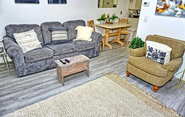 a living room with furniture