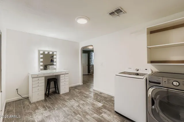a view of kitchen and utility room