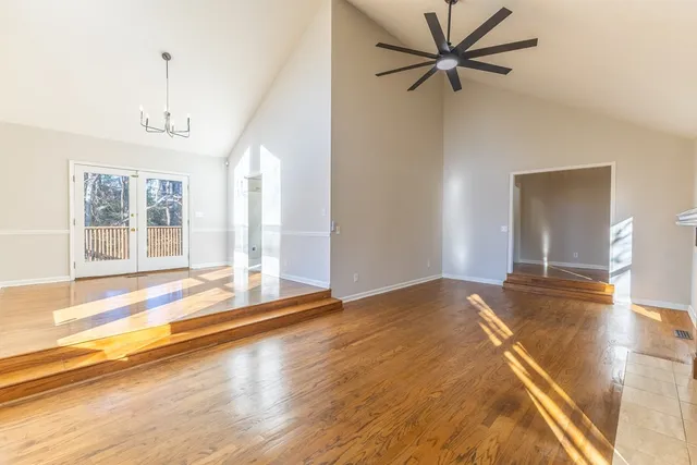 a view of a livingroom with a flat screen tv