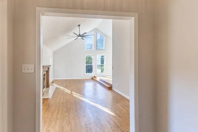 a view of livingroom with furniture and wooden floor