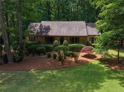 an aerial view of a house