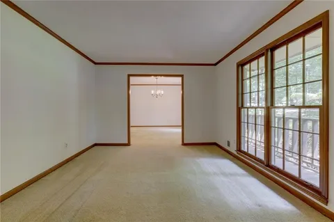 an empty room with windows