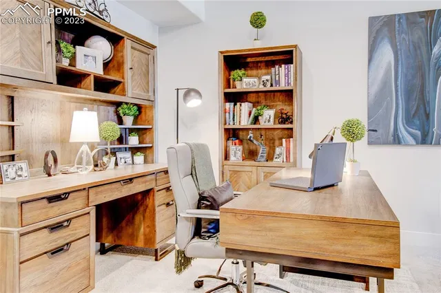 a room with a table and a chair