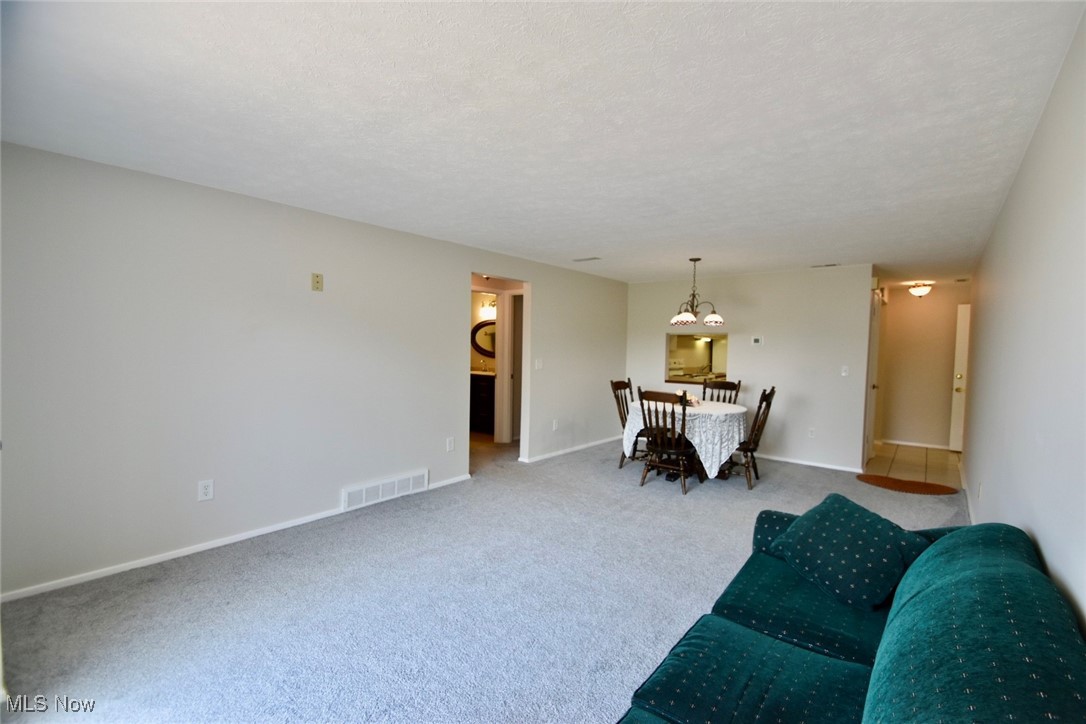 8955 West Ridge Road, Unit D Elyria, OH 44035 - Photo 18 of 33 Living room with carpet flooring and a textured ceiling