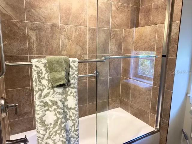 a bathroom with a shower