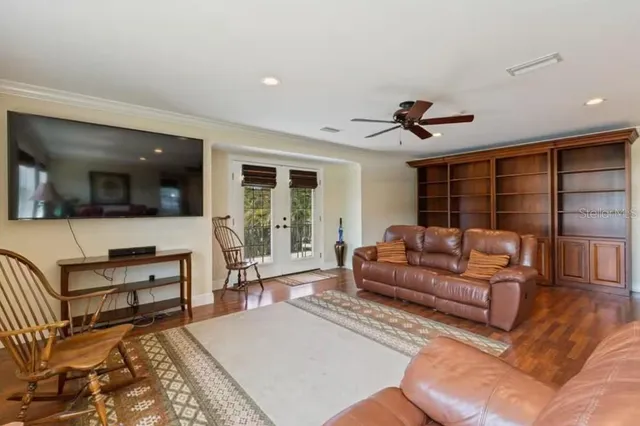 a living room with furniture