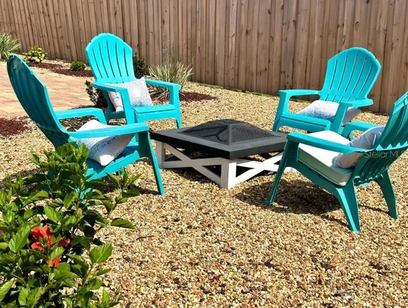a view of a chairs in patio
