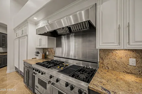 a large kitchen with lots of counter space