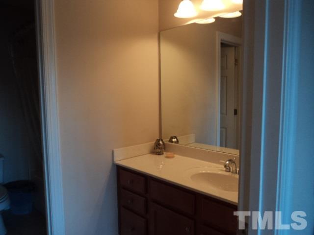 1108 Coram Fields Road Wake Forest, NC 27587 - Photo 17 of 24 a bathroom with a sink and a mirror