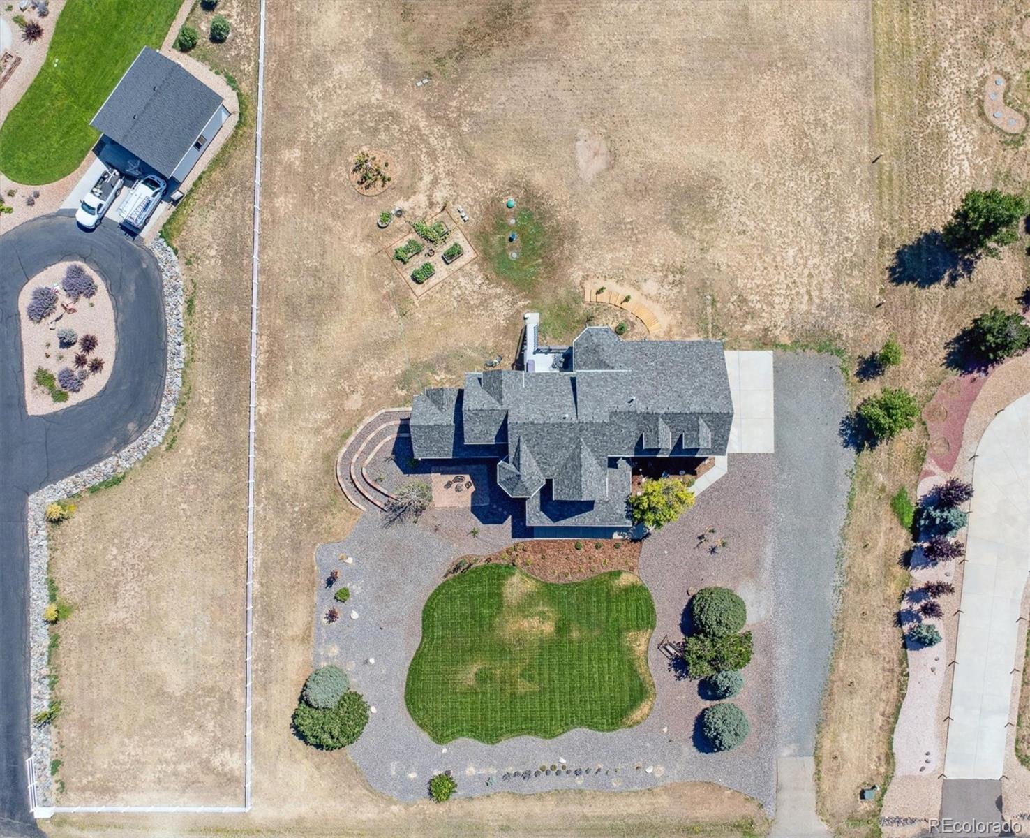 724 Imboden Road Watkins, CO 80137 - Photo 46 of 50 an aerial view of a house with a garden