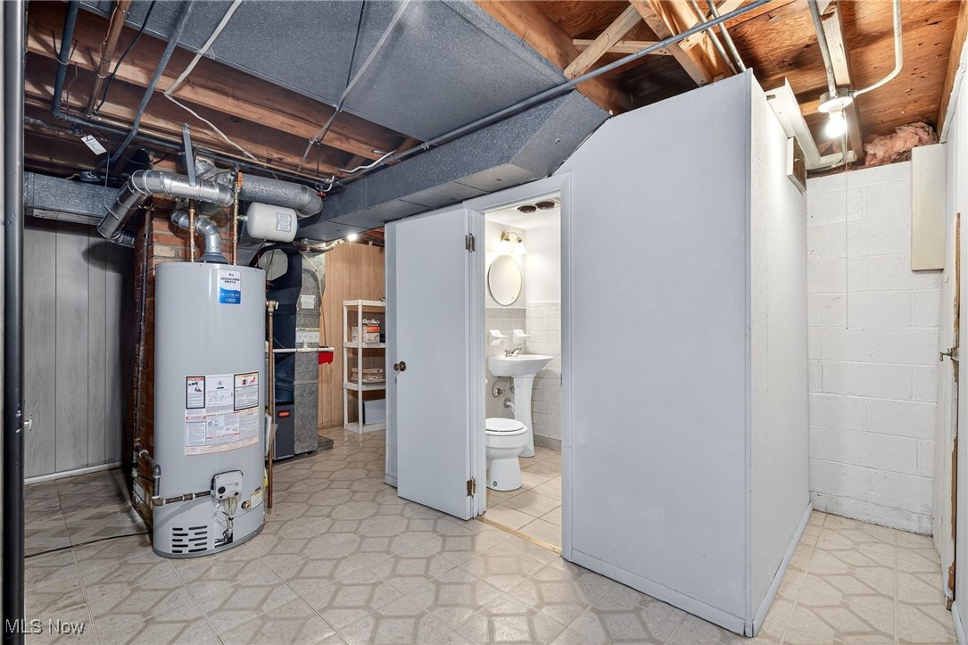 1806 Empire Road Wickliffe, OH 44092 - Photo 25 of 35 Basement featuring light floors, gas water heater, and heating unit