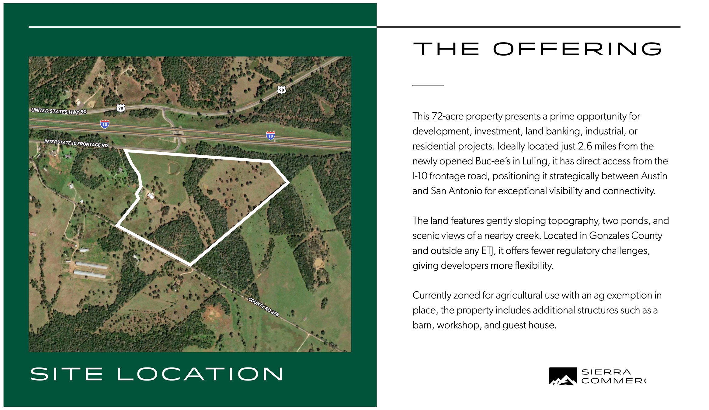 21741 East Interstate 10 Luling, TX 78648 - Photo 11 of 11 An aerial view showcases a vast parcel of land with strategic interstate access.