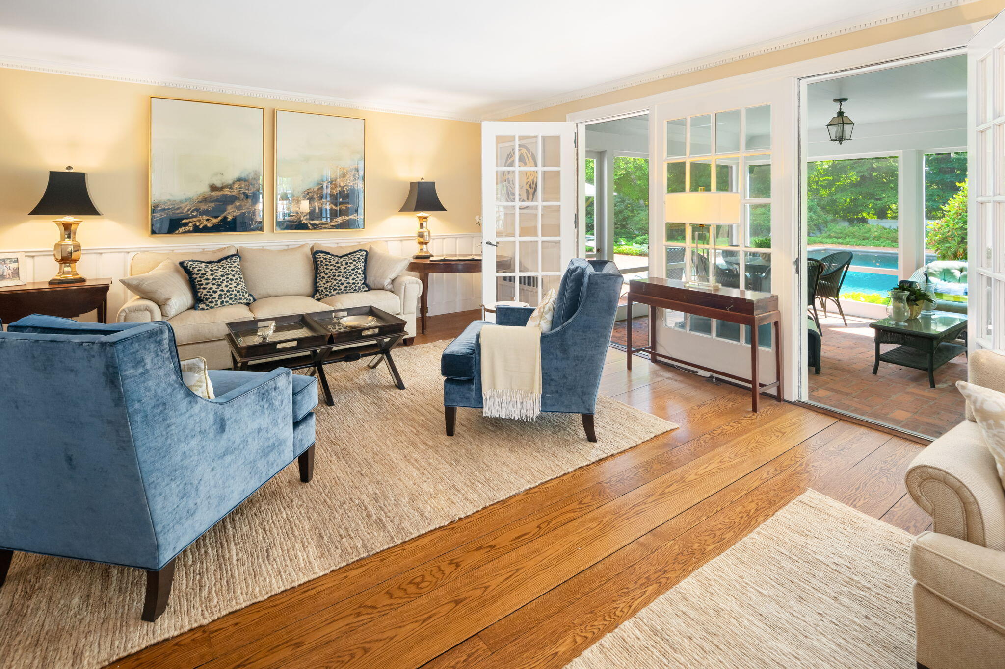 7 Point O Woods Road South Darien, CT 06820 - Photo 16 of 33 a living room with furniture and a large window