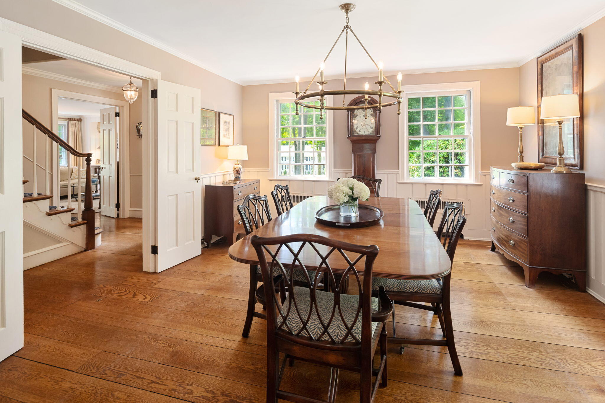 7 Point O Woods Road South Darien, CT 06820 - Photo 17 of 33 a view of a dining room with furniture window and outside view