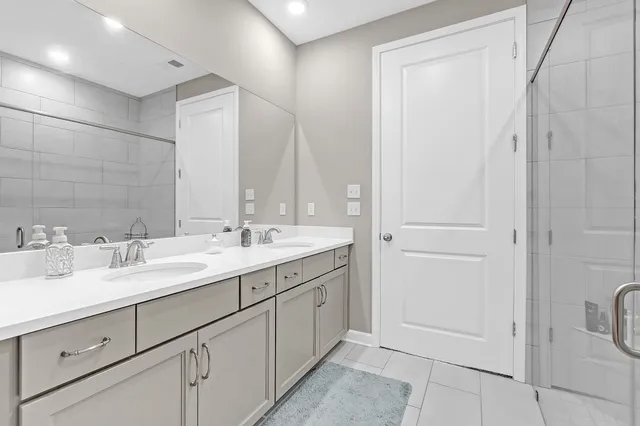 a bathroom with a shower