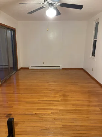 a view of a wooden balcony