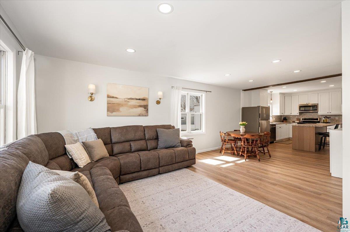 415 14th Street Cloquet, MN 55720 - Photo 4 of 20 Living area with recessed lighting and light wood-style flooring