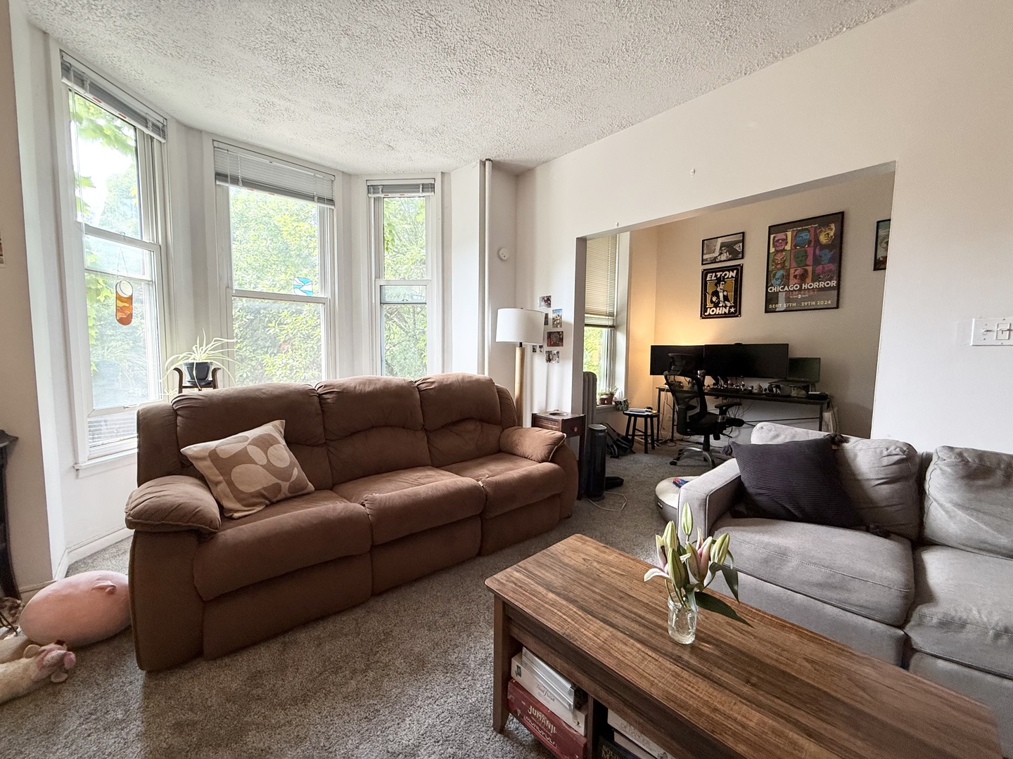 1132 West Addison Street, Unit 2 Chicago, IL 60613 - Photo 3 of 11 a living room with furniture and a large window