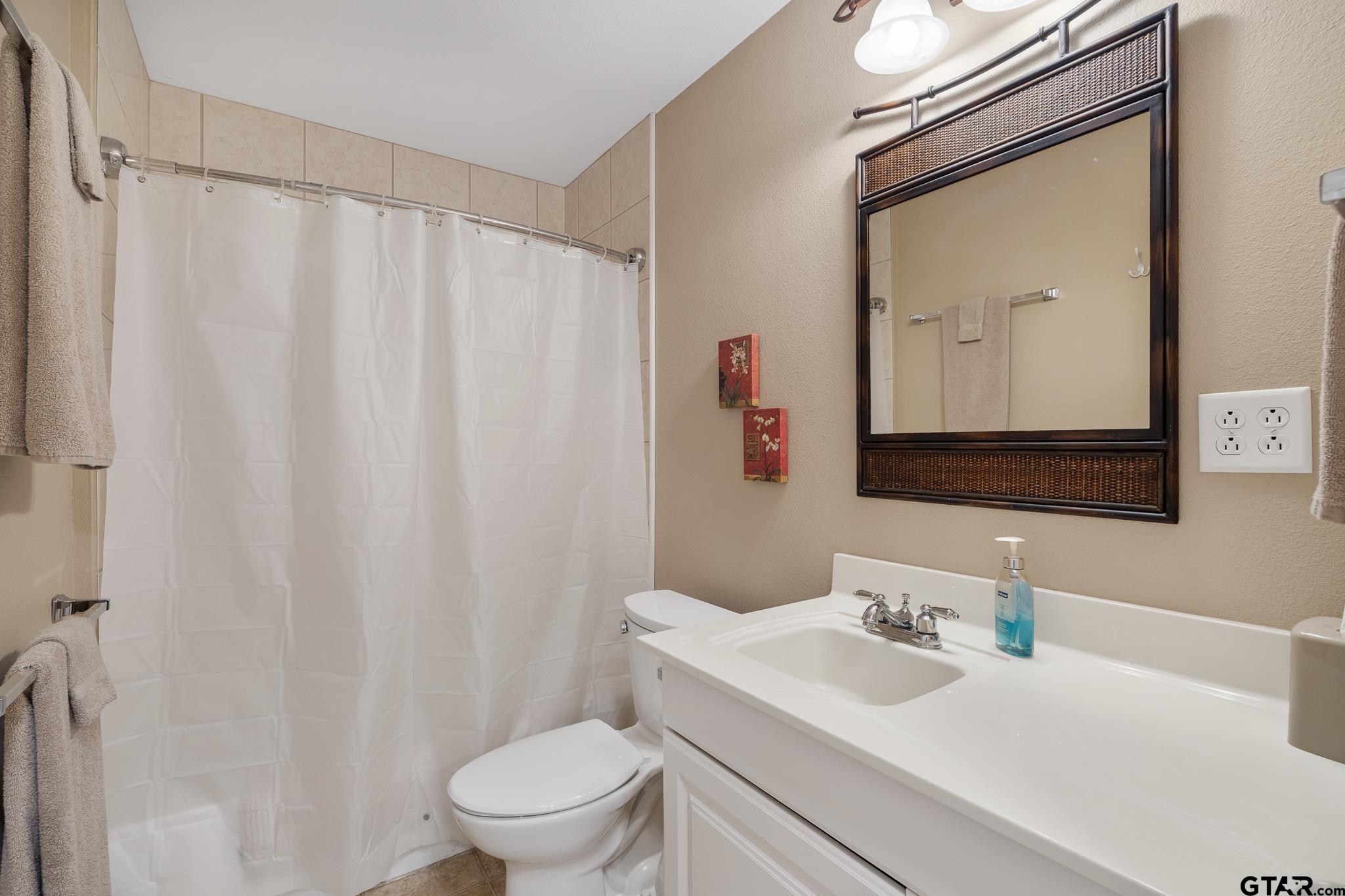 20650 West Grove Club Lake Road Whitehouse, TX 75791 - Photo 25 of 39 a bathroom with a sink a toilet and a mirror