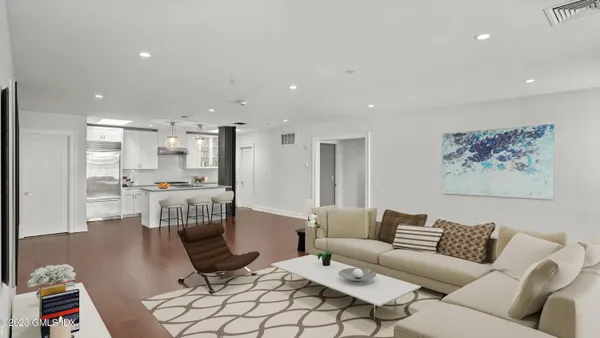 a living room with furniture