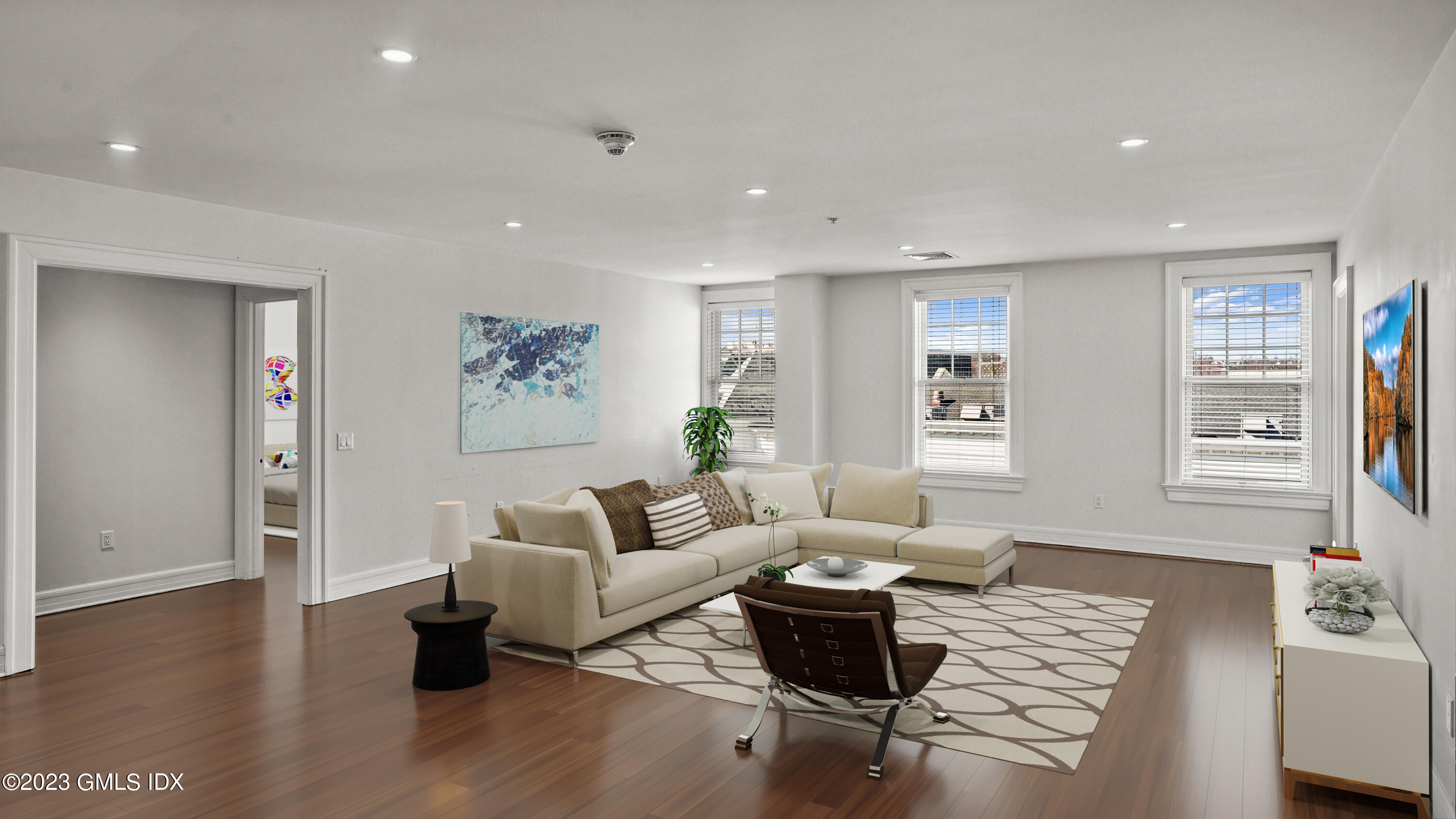 409 Greenwich Avenue, Unit A Greenwich, CT 06830 - Photo 4 of 17 a living room with furniture or couch and a wooden floor