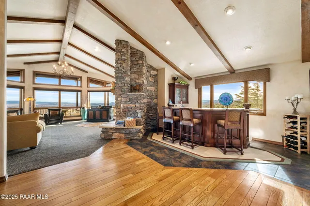 a view of city and mountain