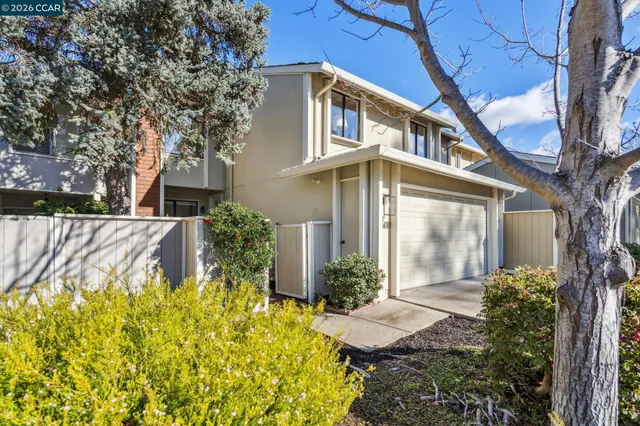 a backyard of a house with potted plants