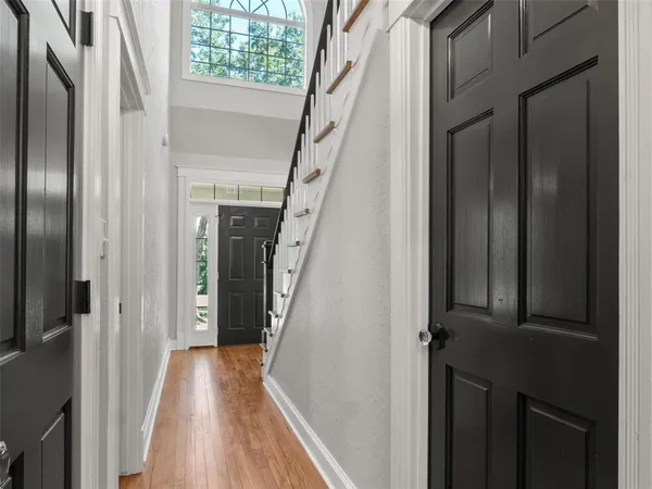 a view of hallway with stairs