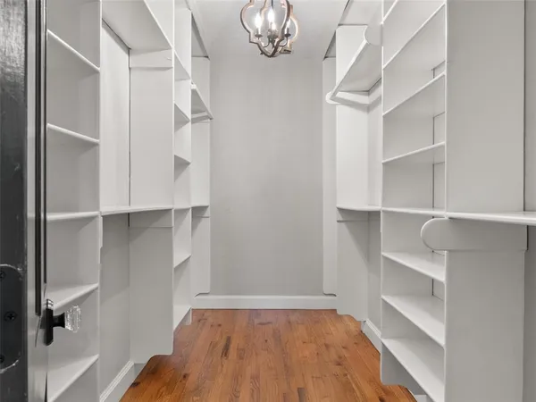 a view of empty room with empty racks