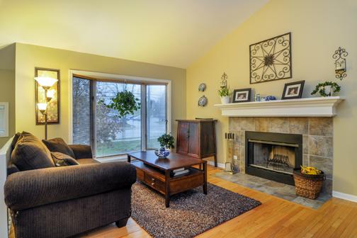 25W730 Jewell Road Wheaton, IL 60187 - Photo 6 of 16 a living room with furniture and a fireplace