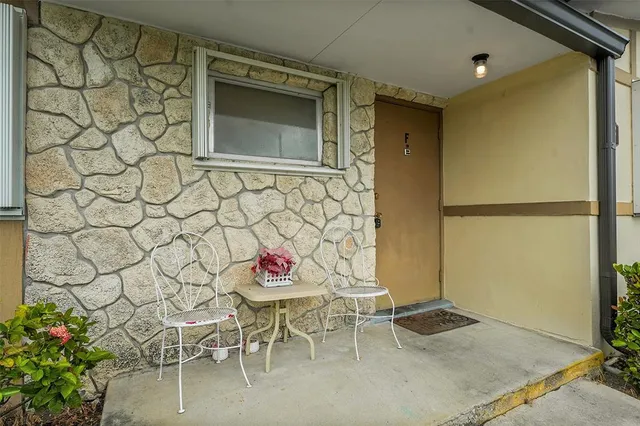 a outdoor space with a seating space