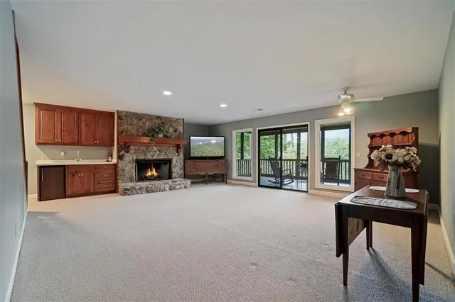 a backyard of a house with lots of green space