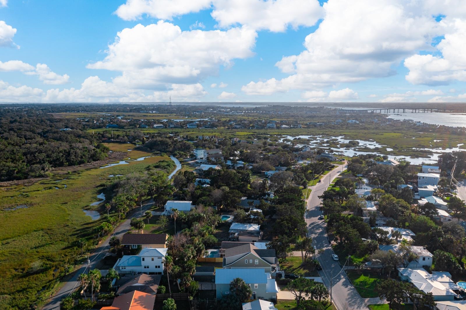 120 Menendez Road, Unit A St. Augustine, FL 32080 - Photo 45 of 50 an aerial view of city and lake