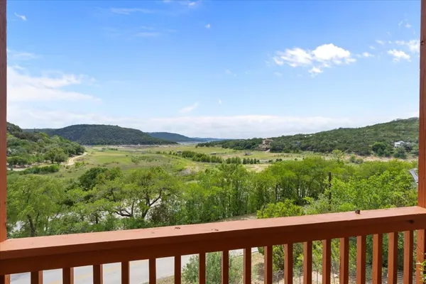 a view of lake from balcony