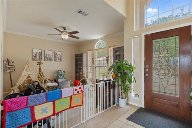 a living room with furniture