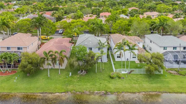 an aerial view of a house