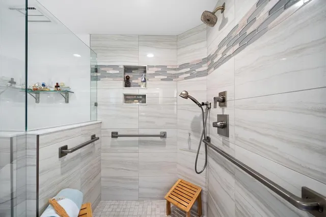 a bathroom with a shower