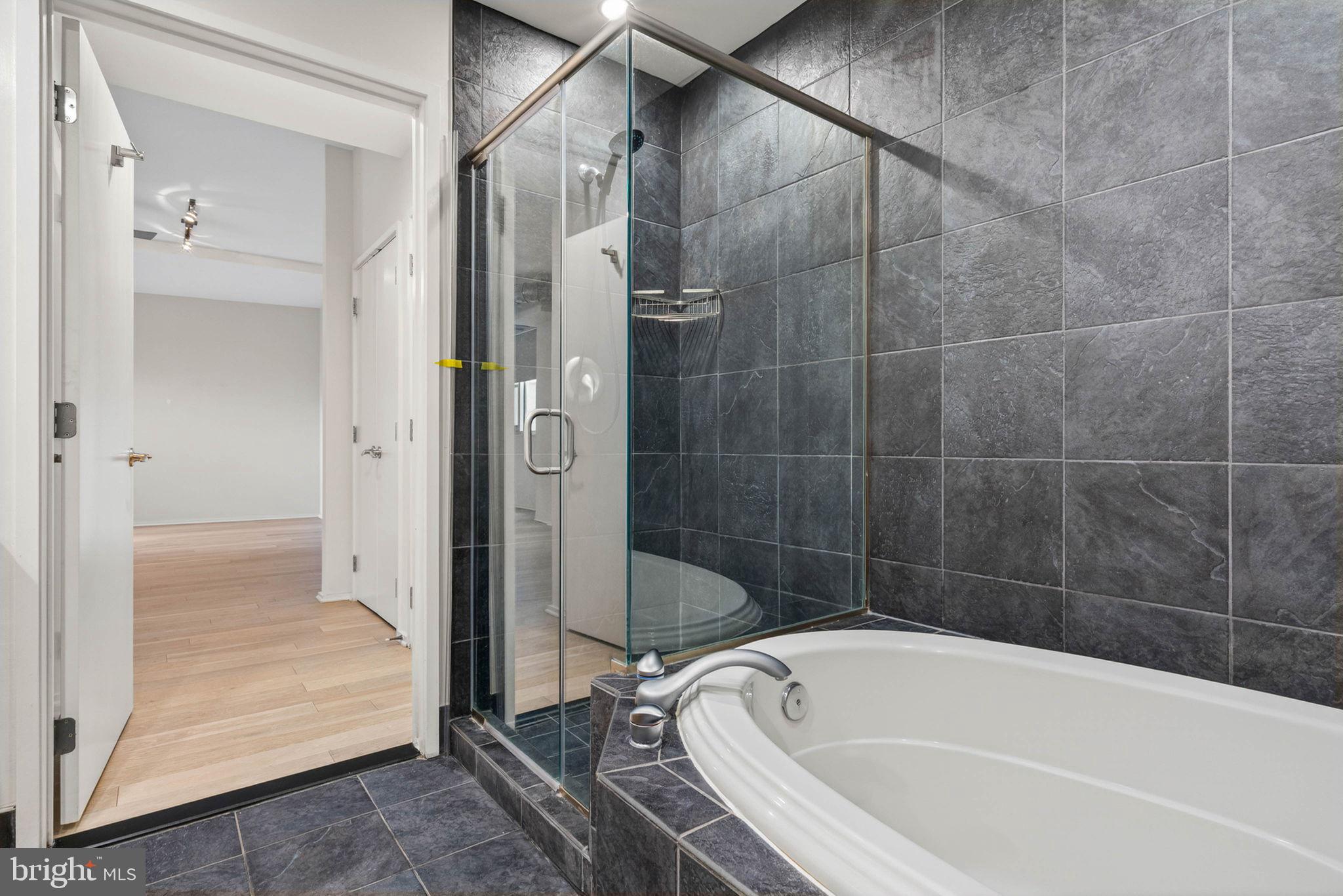 3409 Wilson Boulevard, Unit 301 Arlington, VA 22201 - Photo 18 of 39 a bathroom with a tub and shower