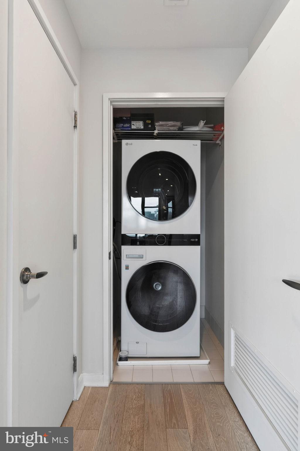 3409 Wilson Boulevard, Unit 301 Arlington, VA 22201 - Photo 26 of 39 a close up view of a washer and dryer