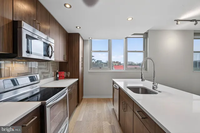 an empty room with entrance door