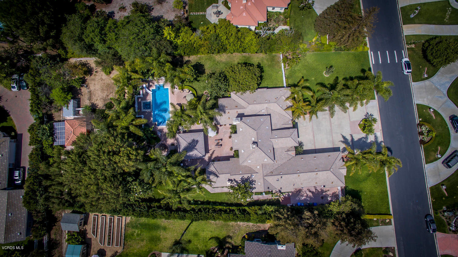 11112 Red Barn Road Camarillo, CA 93012 - Photo 37 of 54 an aerial view of a house with a yard and garden
