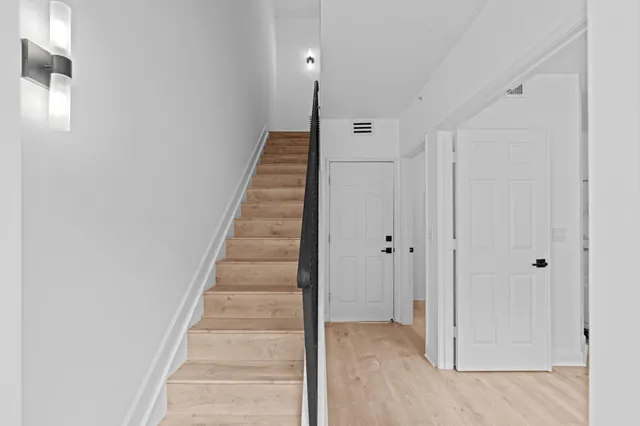 a view of an entryway with staircase