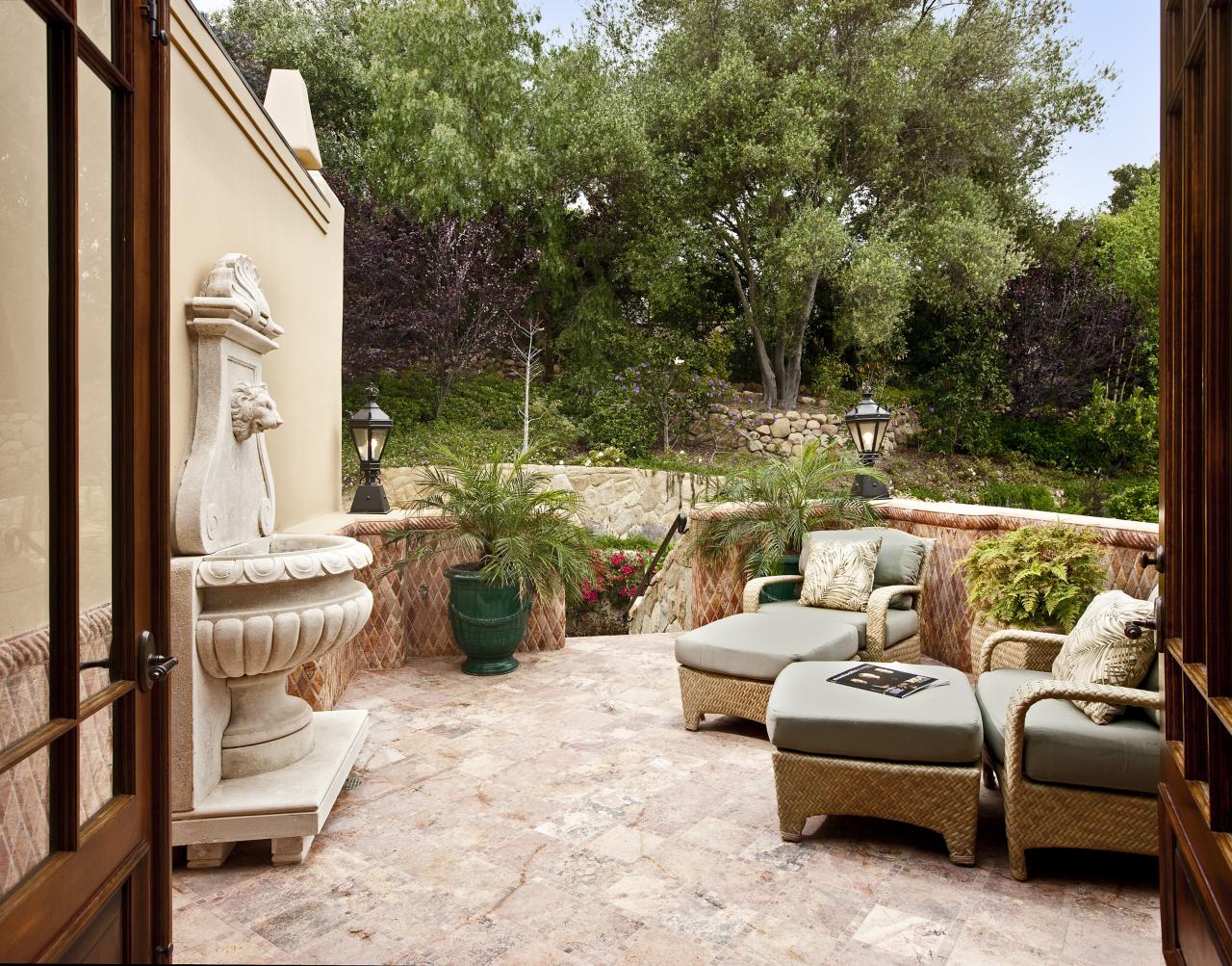 1136 Glenview Road Montecito, CA 93108 - Photo 10 of 18 a view of a patio with furniture and a fire pit